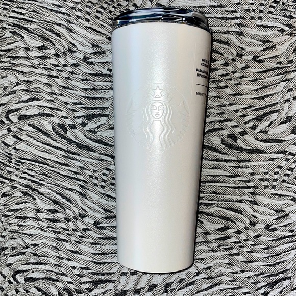 Starbucks white SS tumbler for cold beverages - Picture 1 of 4